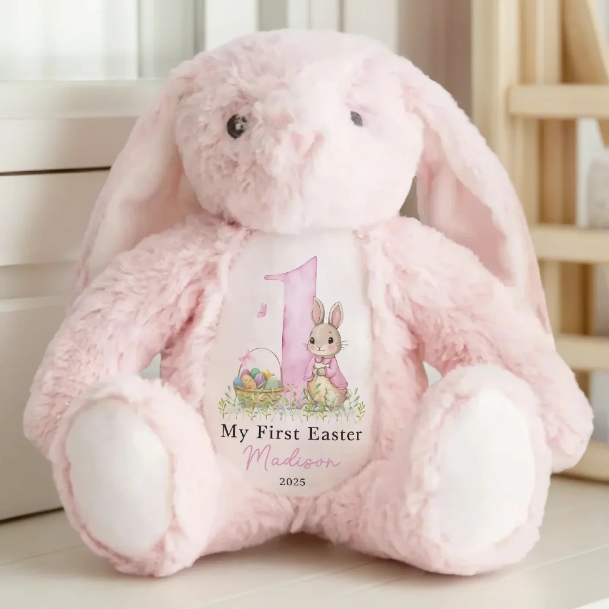 Bunny Trails Lead To Happiness - Family Personalized Custom Easter Bunny Plush - Easter Gift For Baby Kids, Newborn Baby - Image 7