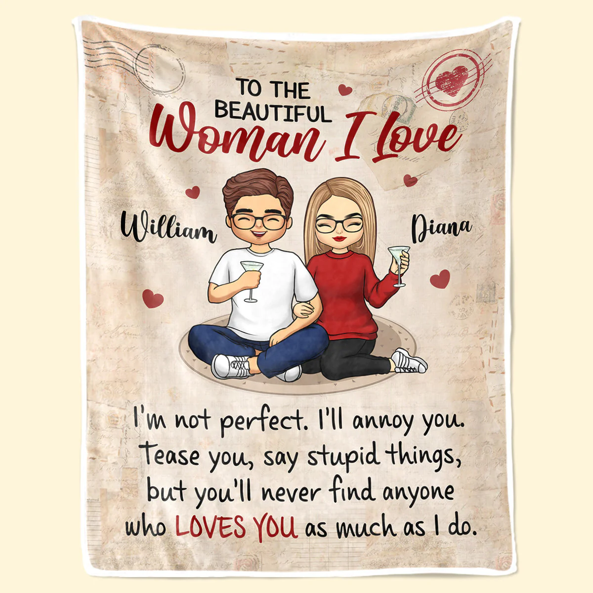 But You'll Never Find Anyone Who Loves You As Much As I Do - Couple Personalized Custom Blanket - Gift For Husband Wife, Anniversary - Image 3