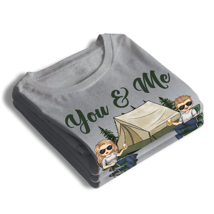 Camping And The Dogs Make Us Happy - Gift For Camping Couples, Husband Wife - Personalized Unisex T-shirt, Hoodie - Image 3