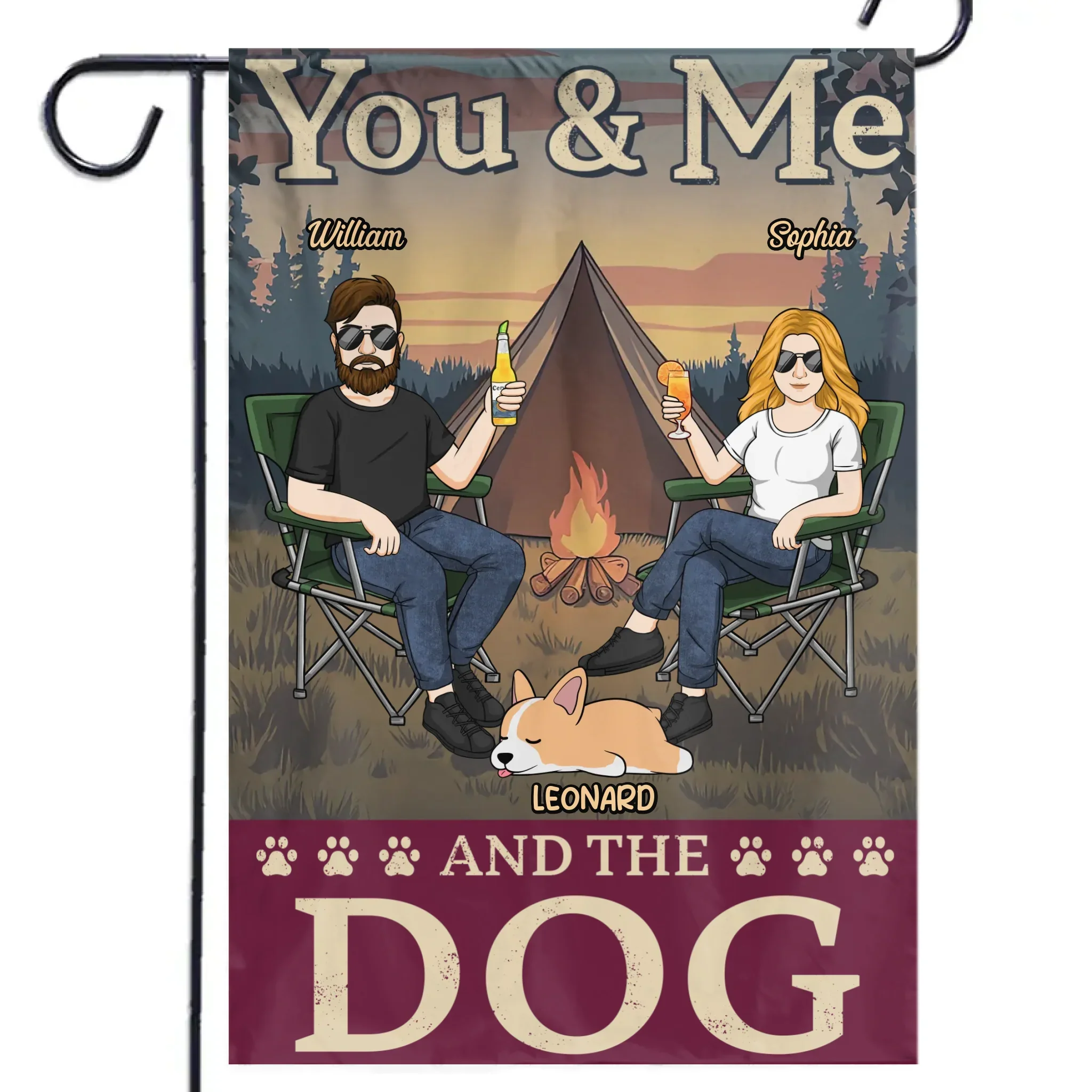 Camping Is Better With A Wagging Tail - Dog Personalized Custom Flag - Gift For Husband Wife, Pet Owners, Pet Lovers - Image 2