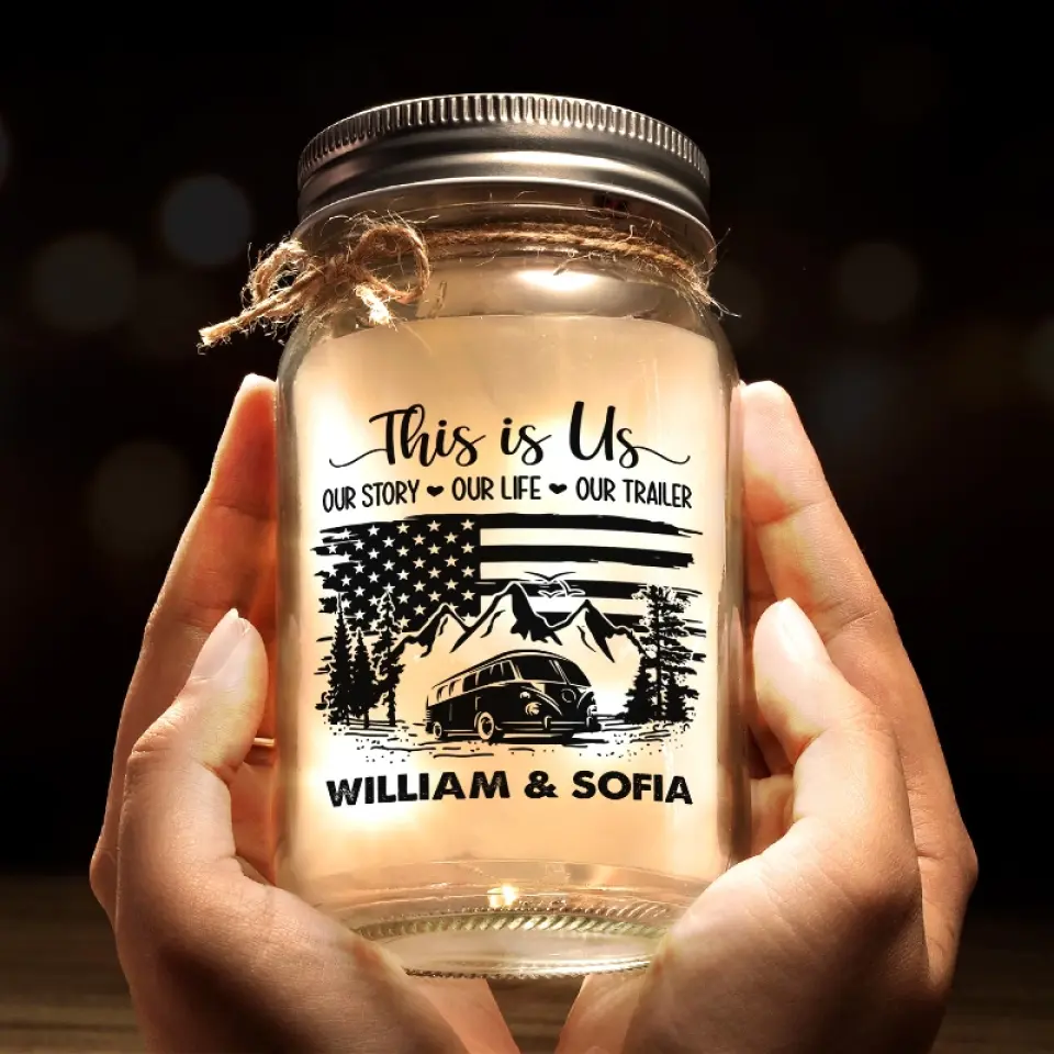 Camping Is Where The Adventure Begins - Camping Personalized Custom Mason Jar Light - Gift For Couple, Husband Wife, Camping Lovers - Image 6