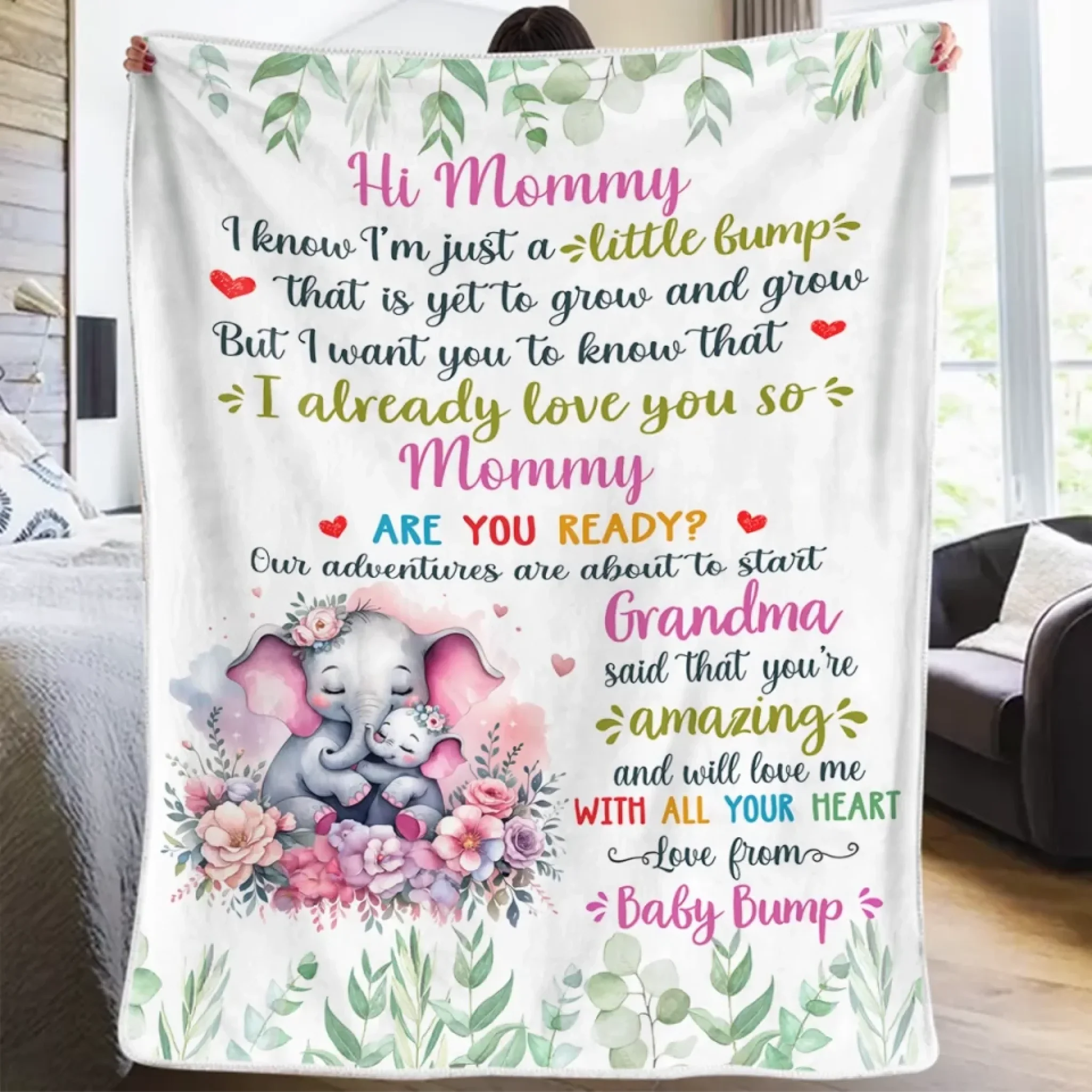 Can’t Wait To Grow With You - Family Personalized Custom Blanket - Mother's Day, Baby Shower Gift, Gift For First Mom - Image 4