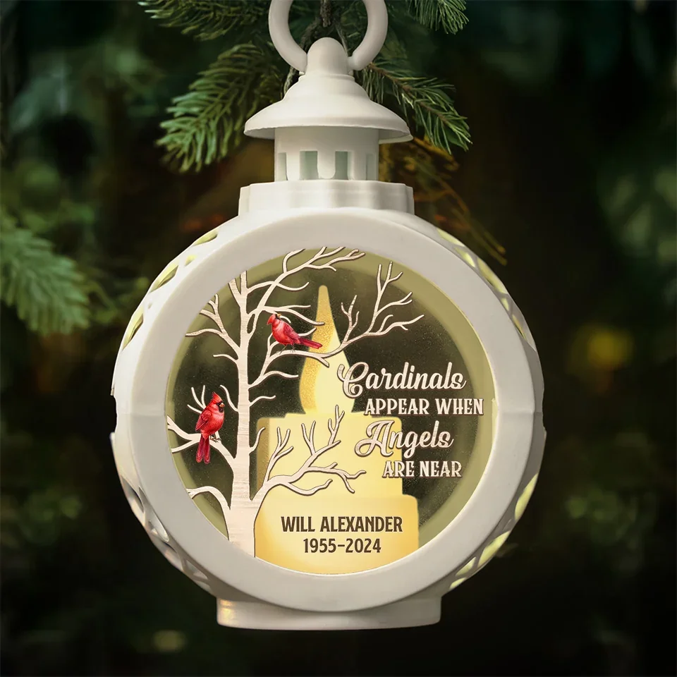 Cardinals Appear When Angels Are Near - Memorial Personalized Custom Candlelight Lantern Ornament - Sympathy Gift, Christmas Gift For Family Members - Image 5