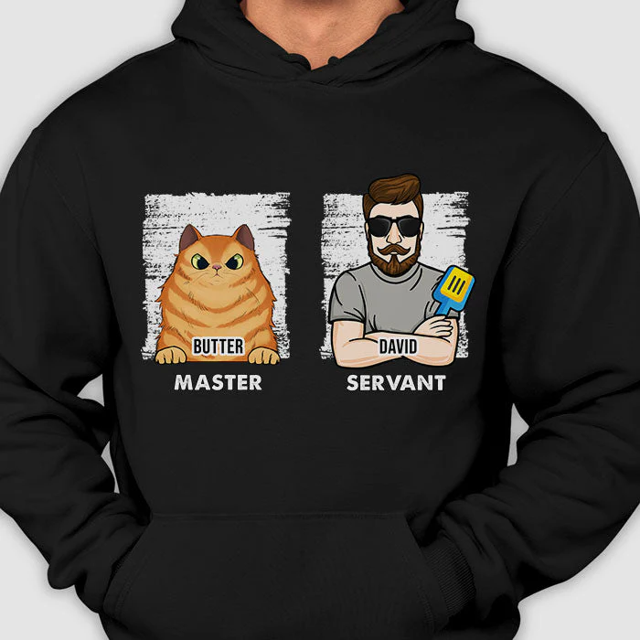 Cat Master & Human Servant - Gift for Cat Lovers - Personalized Unisex T-Shirt, Hoodie - Image 3