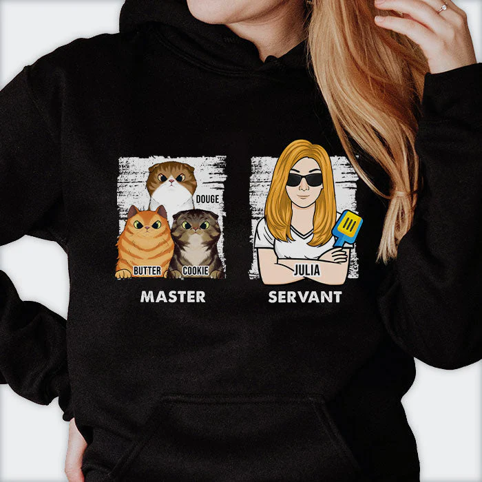 Cat Master & Human Servant - Gift for Cat Lovers - Personalized Unisex T-Shirt, Hoodie - Image 4