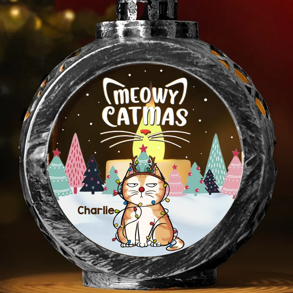 Catmas Is Coming To Your Town - Cat Personalized Custom Candlelight Lantern Ornament - Christmas Gift For Pet Owners, Pet Lovers - Image 4