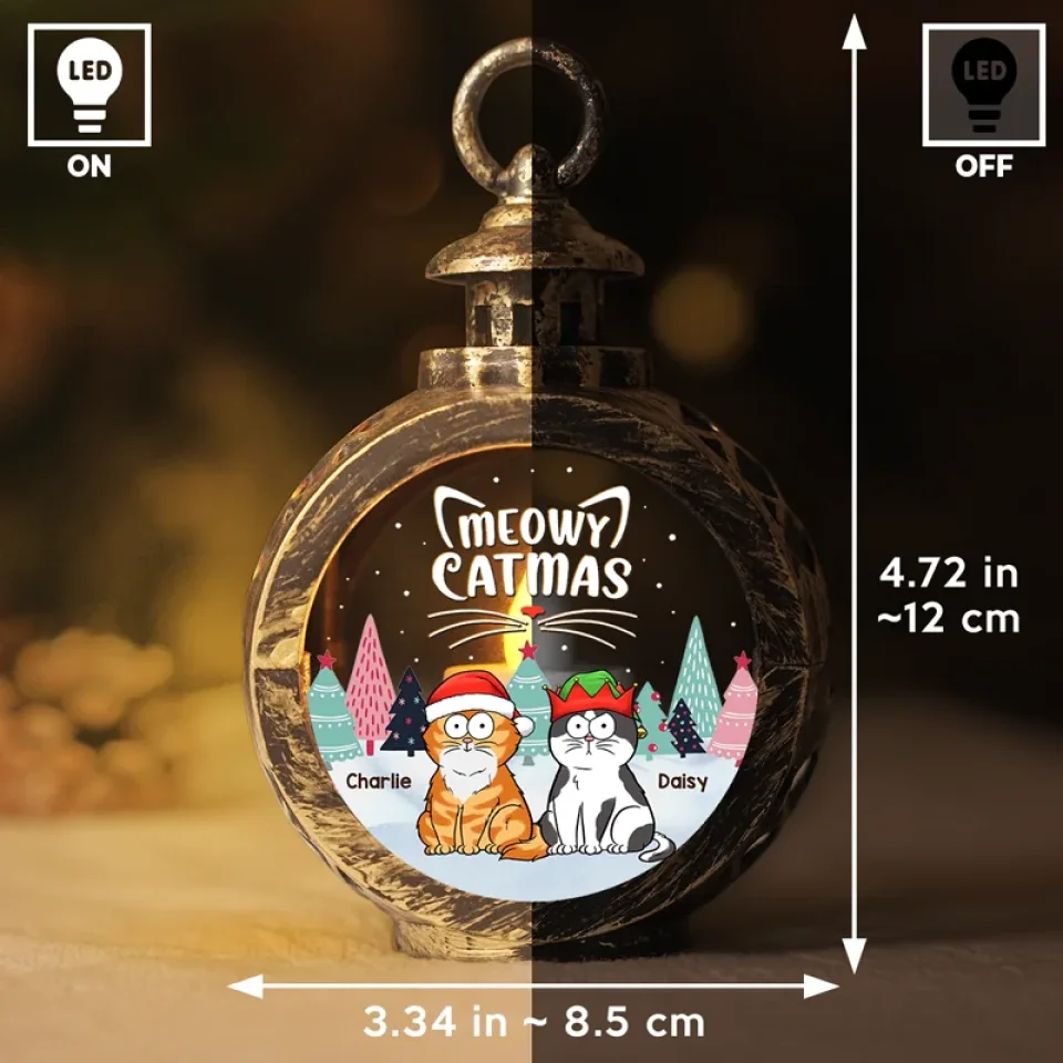 Catmas Is Coming To Your Town - Cat Personalized Custom Candlelight Lantern Ornament - Christmas Gift For Pet Owners, Pet Lovers - Image 6