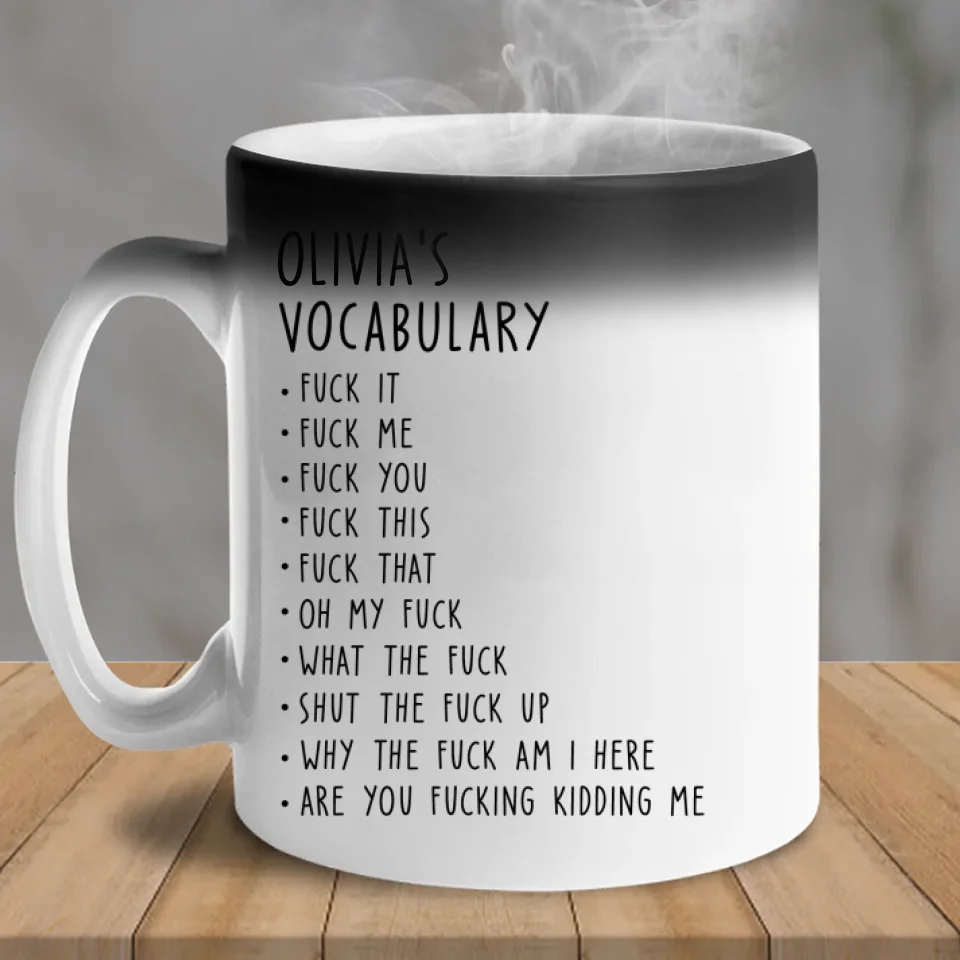 Caution, Strong Language Ahead - Personalized Custom Color Changing Mug - Christmas Gift For Coworkers, Work Friends, Colleagues - Image 2