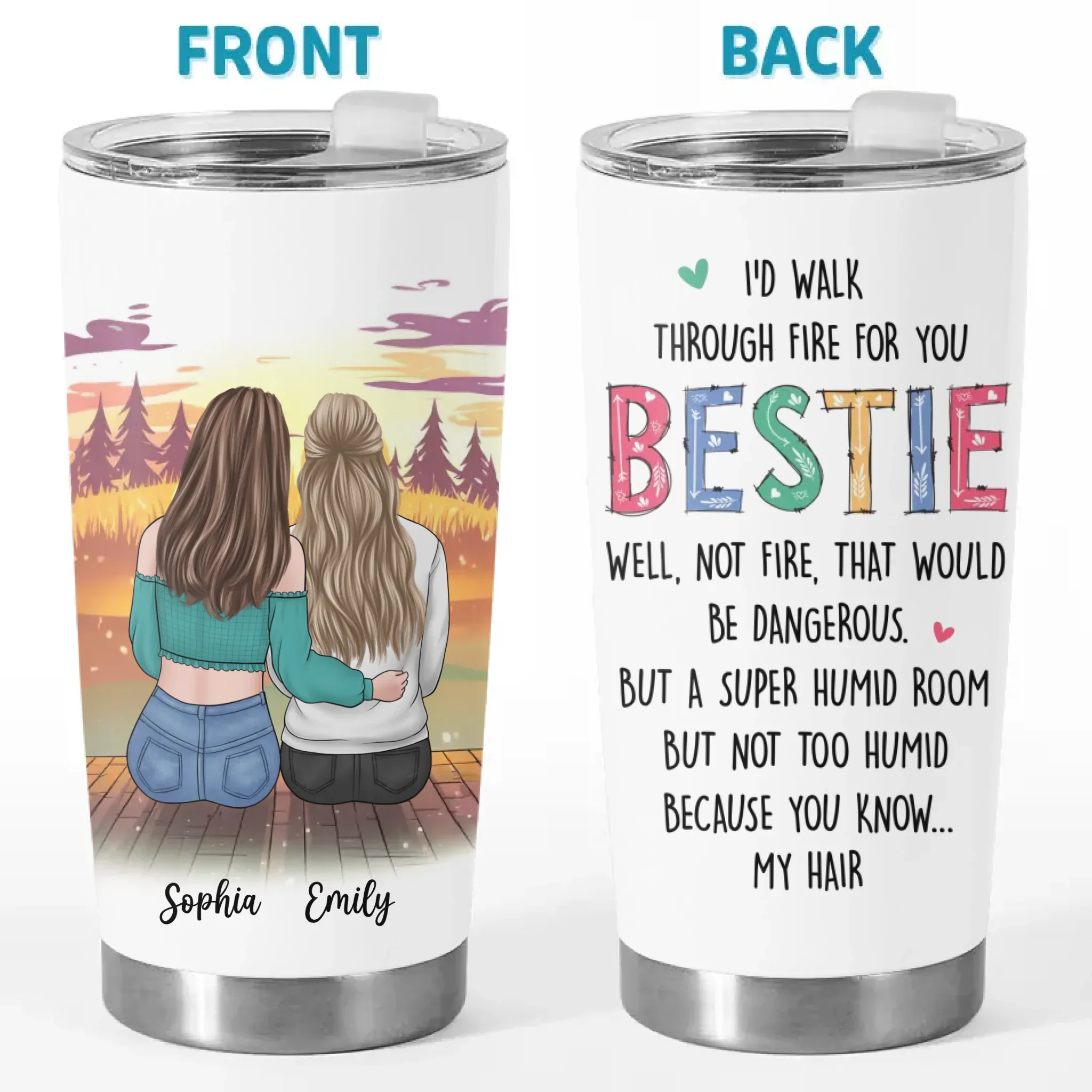 Celebrate The Bonds That Mean The Most - Bestie Personalized Custom Tumbler -  Gift For Best Friends, BFF, Sisters - Image 2