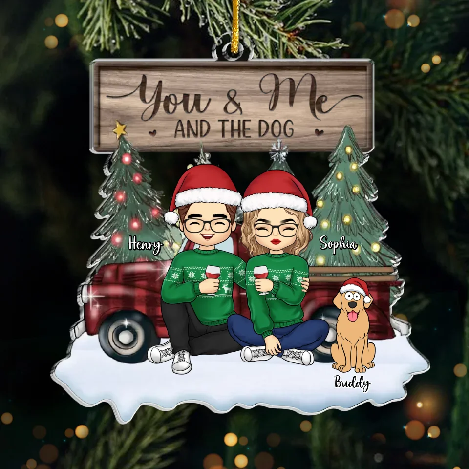 Celebrating The Moments That Bring Us Closer - Couple Personalized Custom Ornament - Acrylic Custom Shaped - Christmas Gift For Husband Wife, Anniversary, Pet Owners, Pet Lovers - Image 2