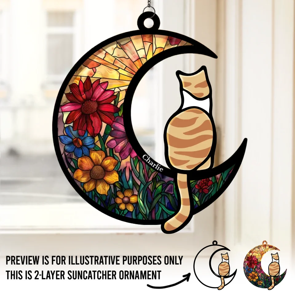 Chasing Butterflies In Heaven - Memorial Personalized Window Hanging Suncatcher - Sympathy Gift For Pet Owners, Pet Lovers - Image 2