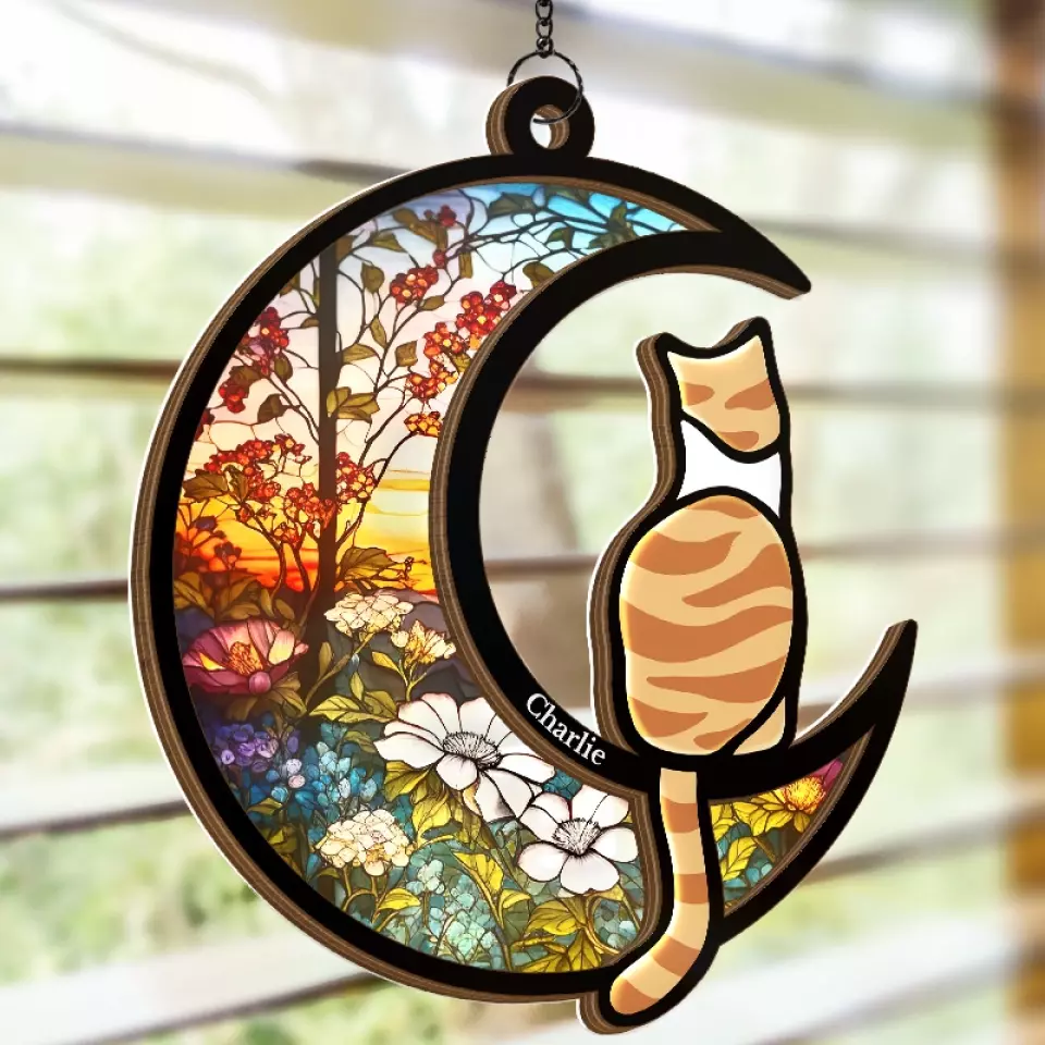 Chasing Butterflies In Heaven - Memorial Personalized Window Hanging Suncatcher - Sympathy Gift For Pet Owners, Pet Lovers - Image 4