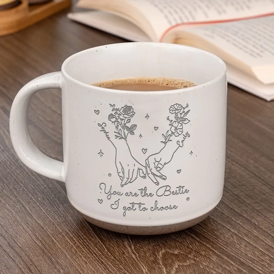 Cheerful Designs To Brighten Every Morning, Reminders Of Our Friendship - Bestie Personalized Custom Pottery Mug - Gift For Best Friends, BFF, Sisters - Image 4