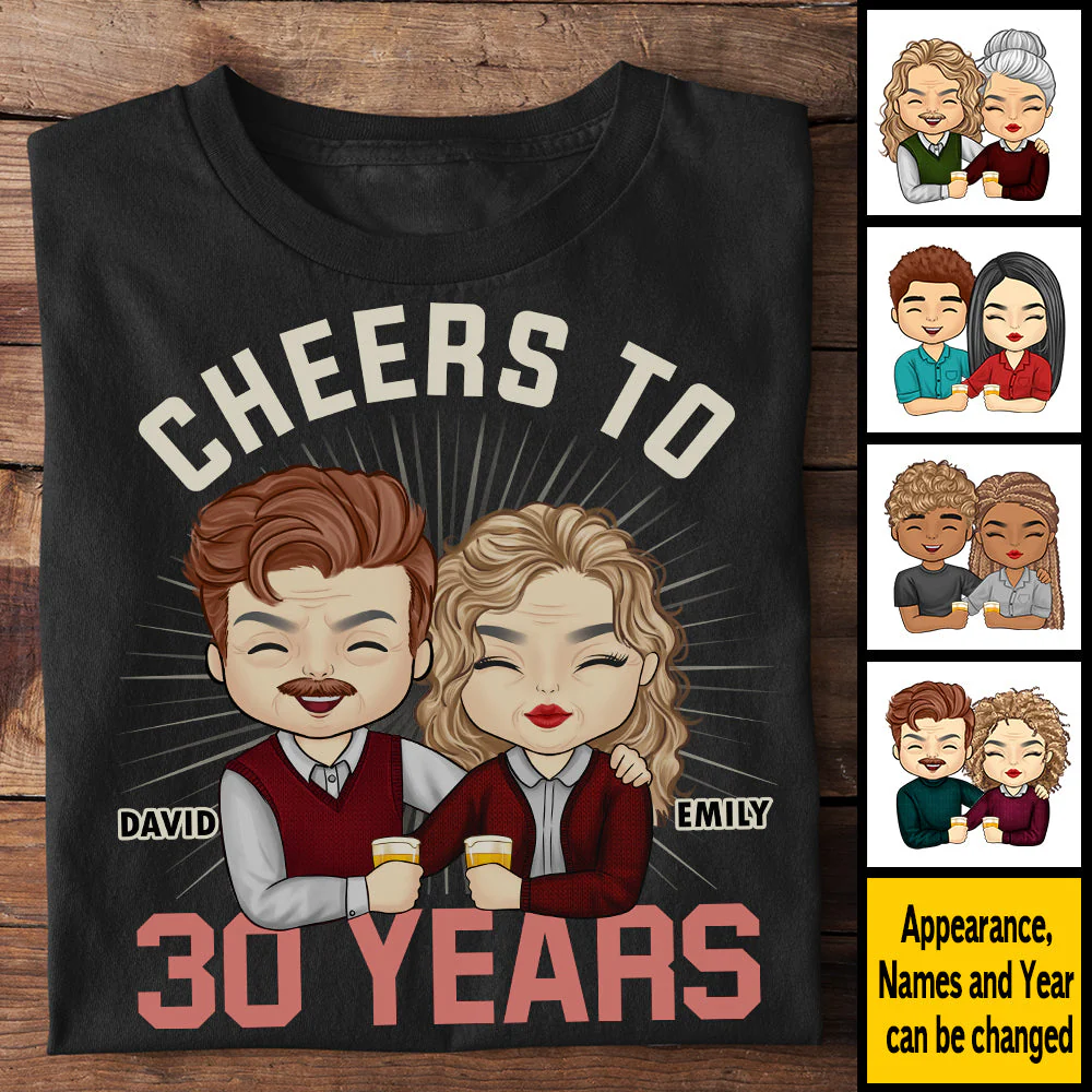 Cheers To Many Years - Anniversary Gifts, Gift For Couples, Personalized T-shirt, Hoodie - Image 4