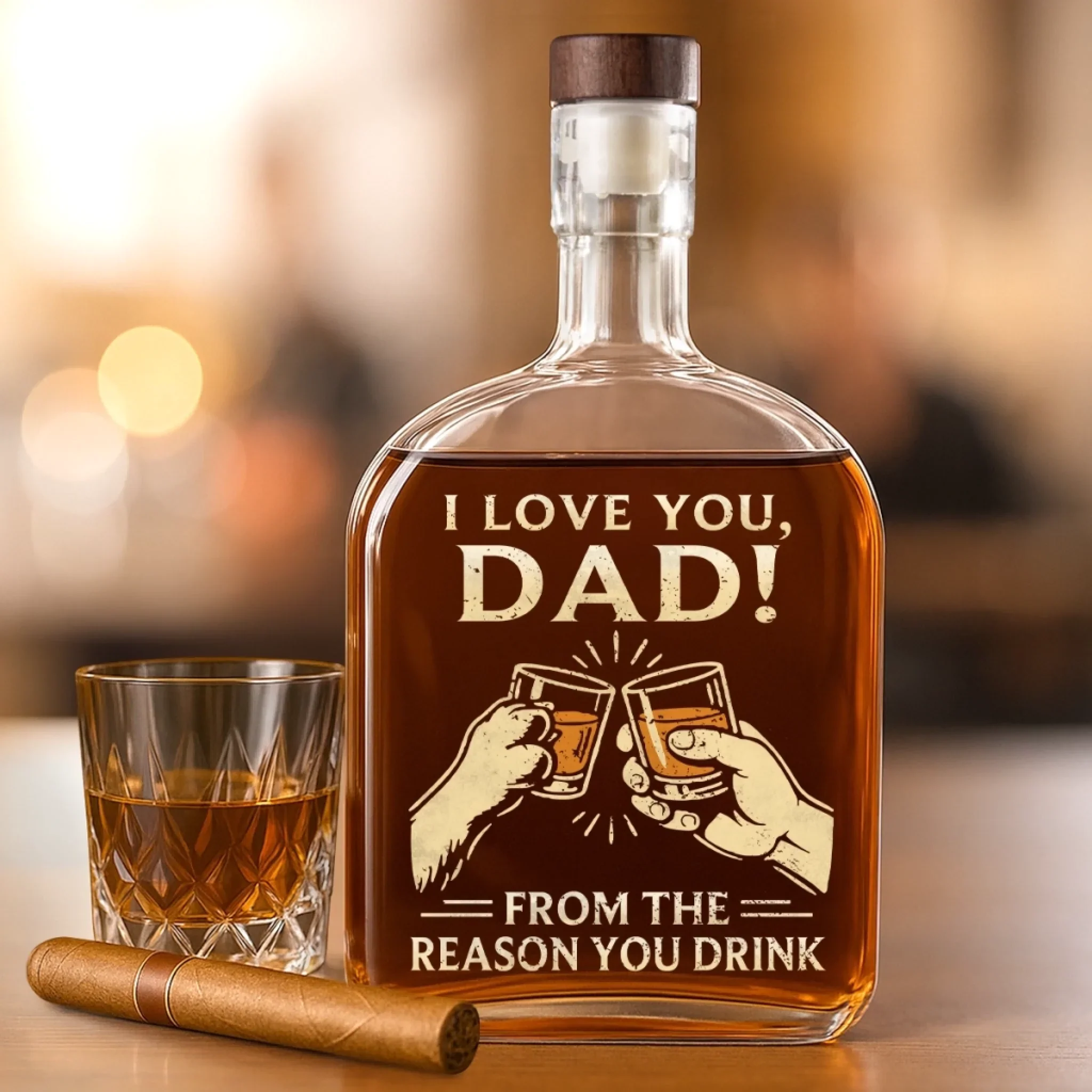Cheers To The Chaos I Bring - Dog & Cat Whiskey Bottle - Gift For Pet Owners, Pet Lovers - Image 3