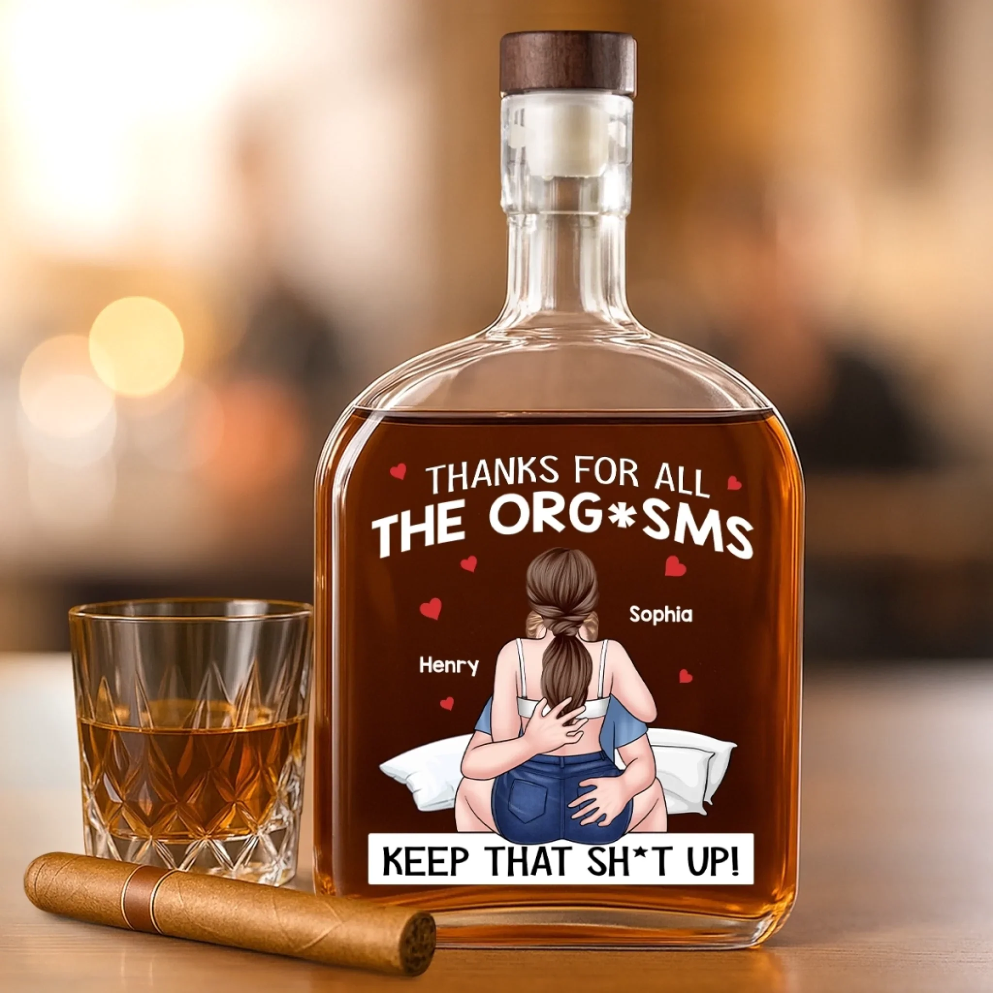 Cheers To The Wild Nights - Couple Personalized Custom Whiskey Bottle - Gift For Husband Wife, Anniversary - Image 3