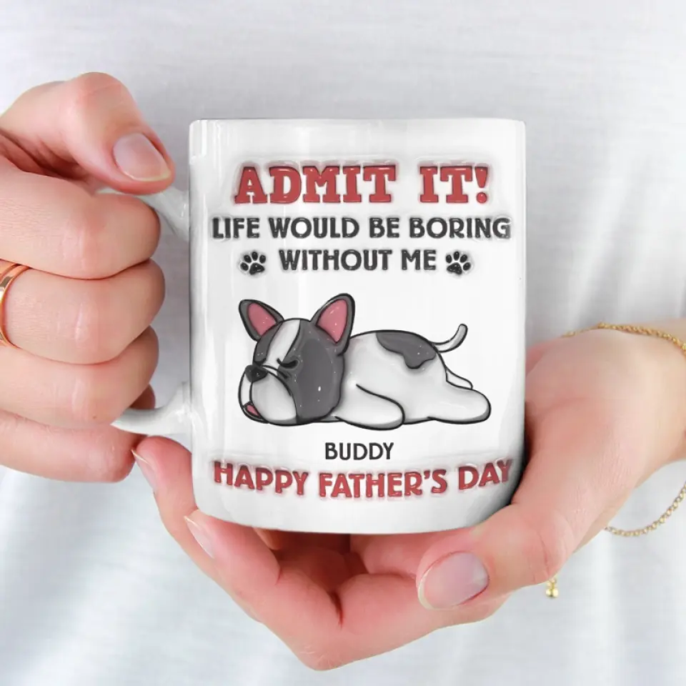 Cheers To The World’s Best Dog Dad - Dog Personalized Custom 3D Inflated Effect Printed Mug - Gift For Pet Owners, Pet Lovers - Image 3