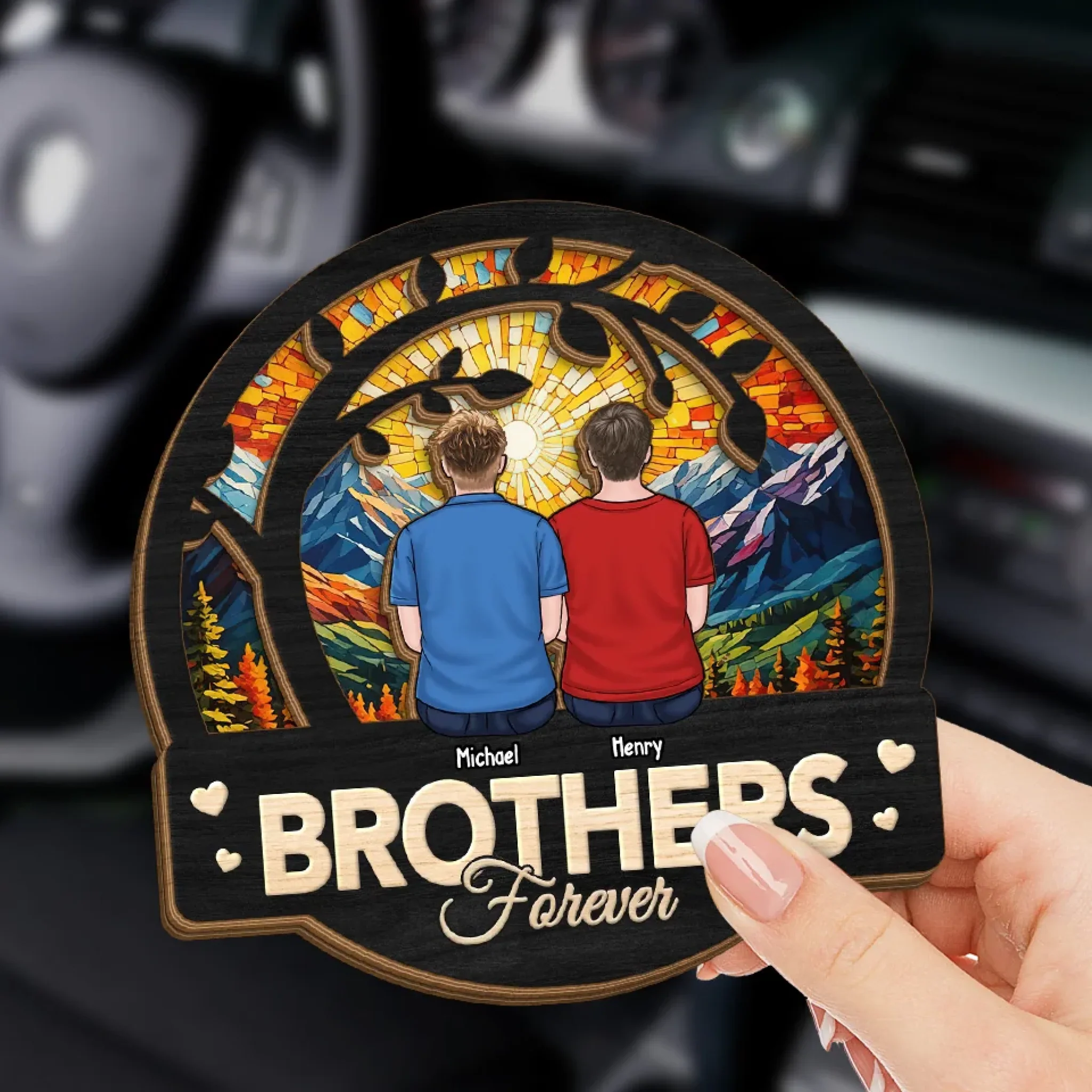 Cherish Every Drive With A Meaningful Gift - Family Personalized Custom Car Visor Clip - Gift For Siblings, Brothers, Sisters - Image 3