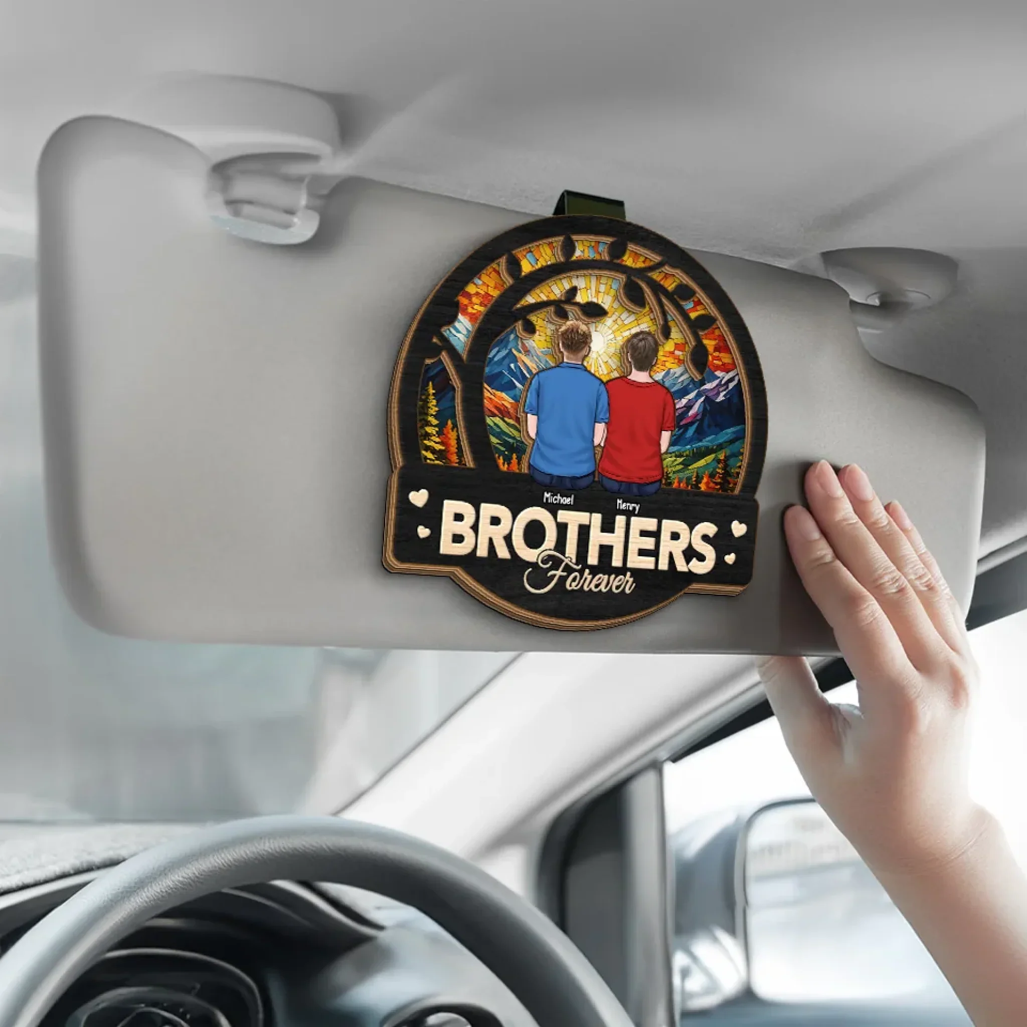 Cherish Every Drive With A Meaningful Gift - Family Personalized Custom Car Visor Clip - Gift For Siblings, Brothers, Sisters - Image 4