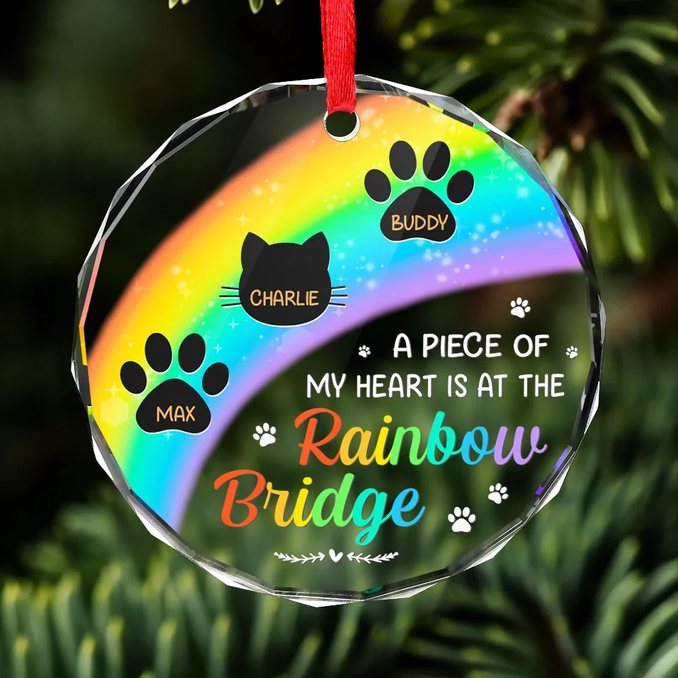 Cherished Moments, Everlasting Love - Memorial Personalized Custom Circle Glass Ornament - Christmas Gift, Sympathy Gift For Pet Owners, Pet Lovers - Image 3