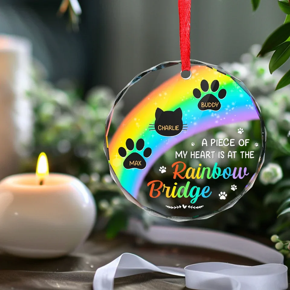 Cherished Moments, Everlasting Love - Memorial Personalized Custom Circle Glass Ornament - Christmas Gift, Sympathy Gift For Pet Owners, Pet Lovers - Image 5