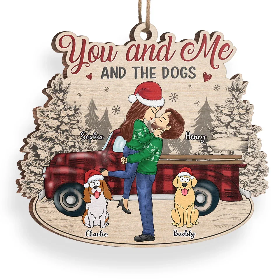Cherishing Each Other During The Holidays Matters Most - Couple Personalized Custom Ornament - Wood Custom Shaped - Christmas Gift For Husband Wife, Pet Owners, Pet Lovers - Image 3