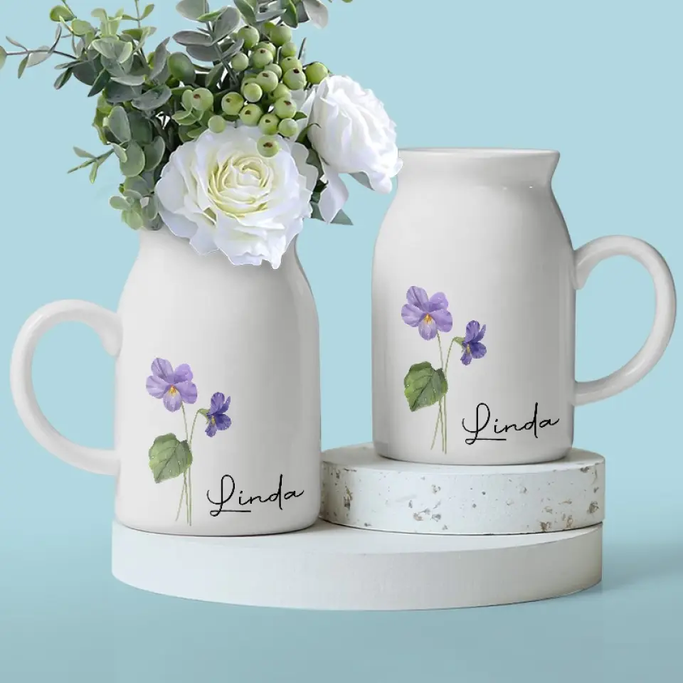 Cherishing Every Moment With Grandma - Family Personalized Custom Home Decor Flower Vase - House Warming Gift For Mom, Grandma - Image 4