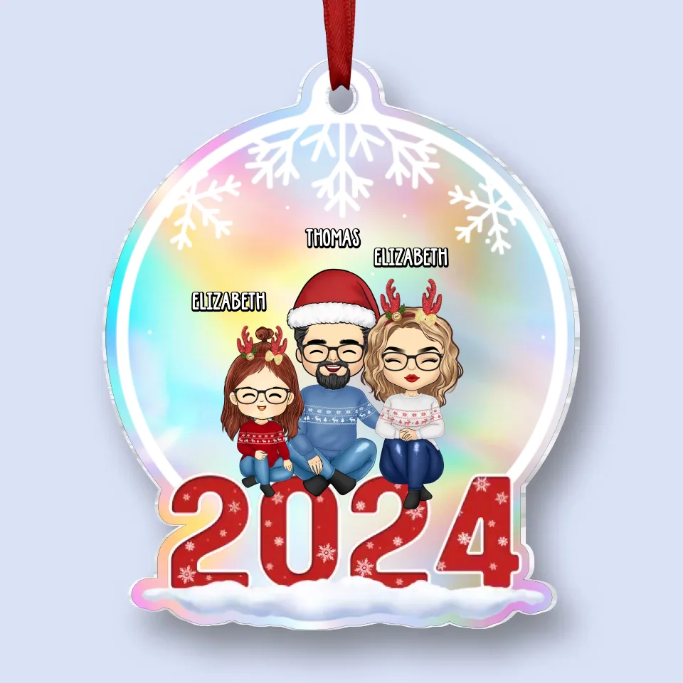 Cherishing Moments With Family This Holiday - Family Personalized Custom Hologram Ornament - Christmas Gift For Family Members - Image 2