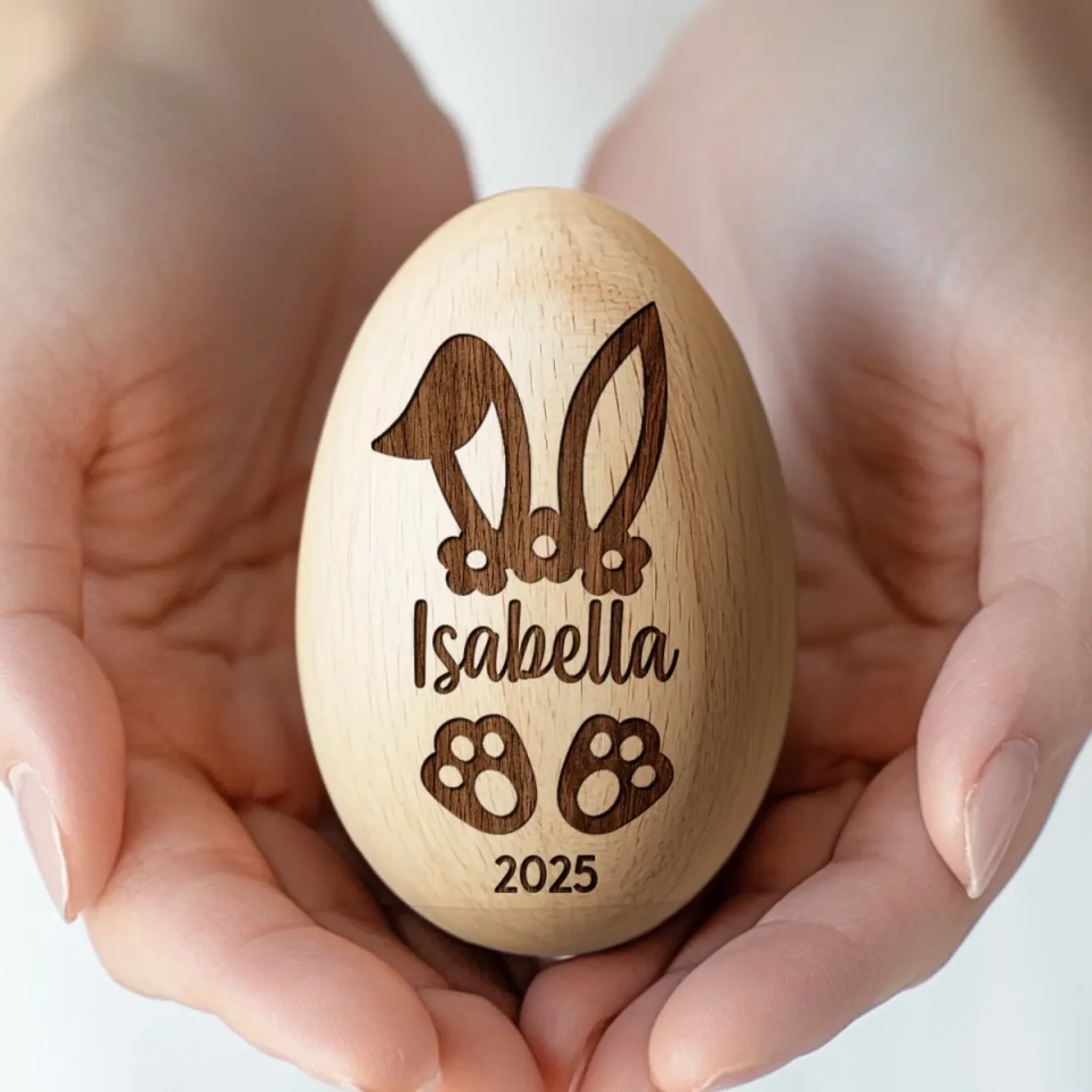 Cherishing My First Easter - Family Personalized Custom Wooden Egg Shaker - Easter Gift For Baby Kids, Newborn Baby - Image 7