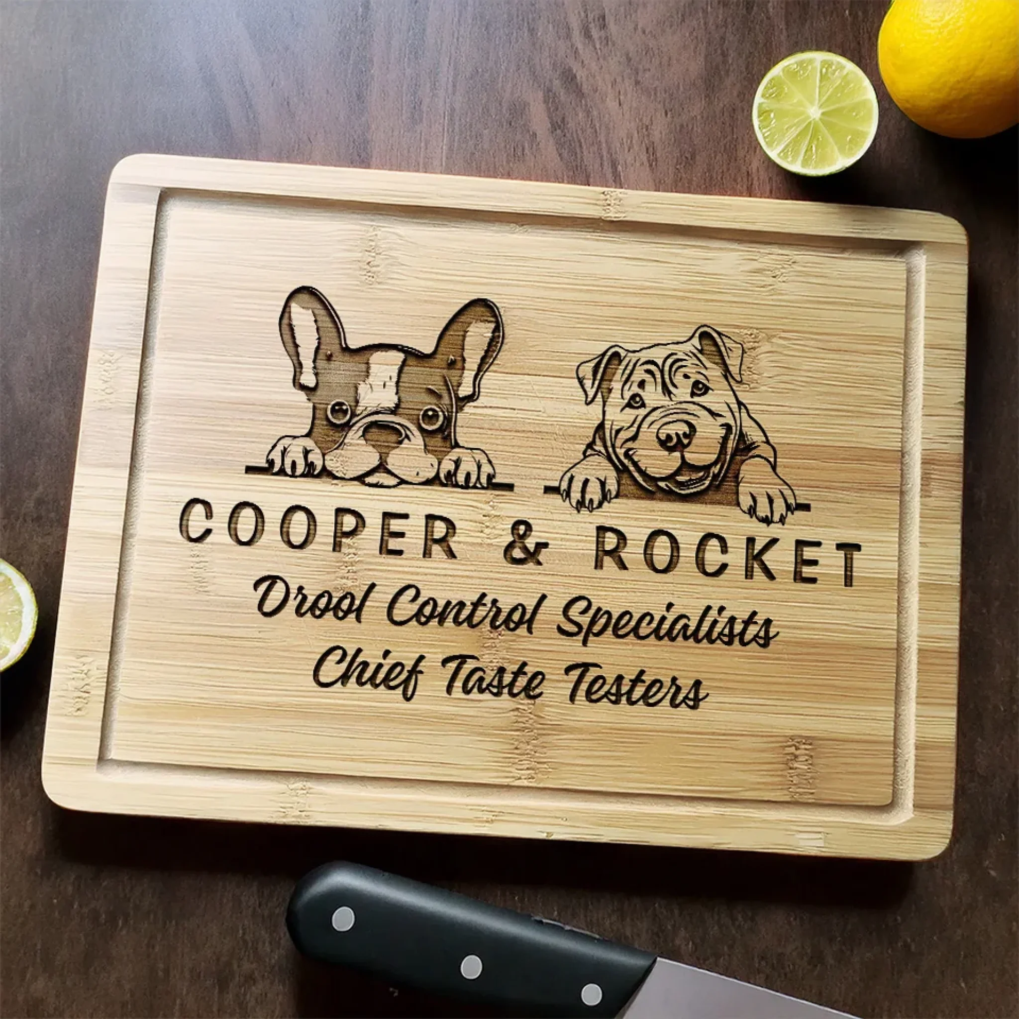 Chief Taste Testers - Dog Personalized Custom Engraved Wooden Cutting Board - Gift For Pet Owners, Pet Lovers - Image 3