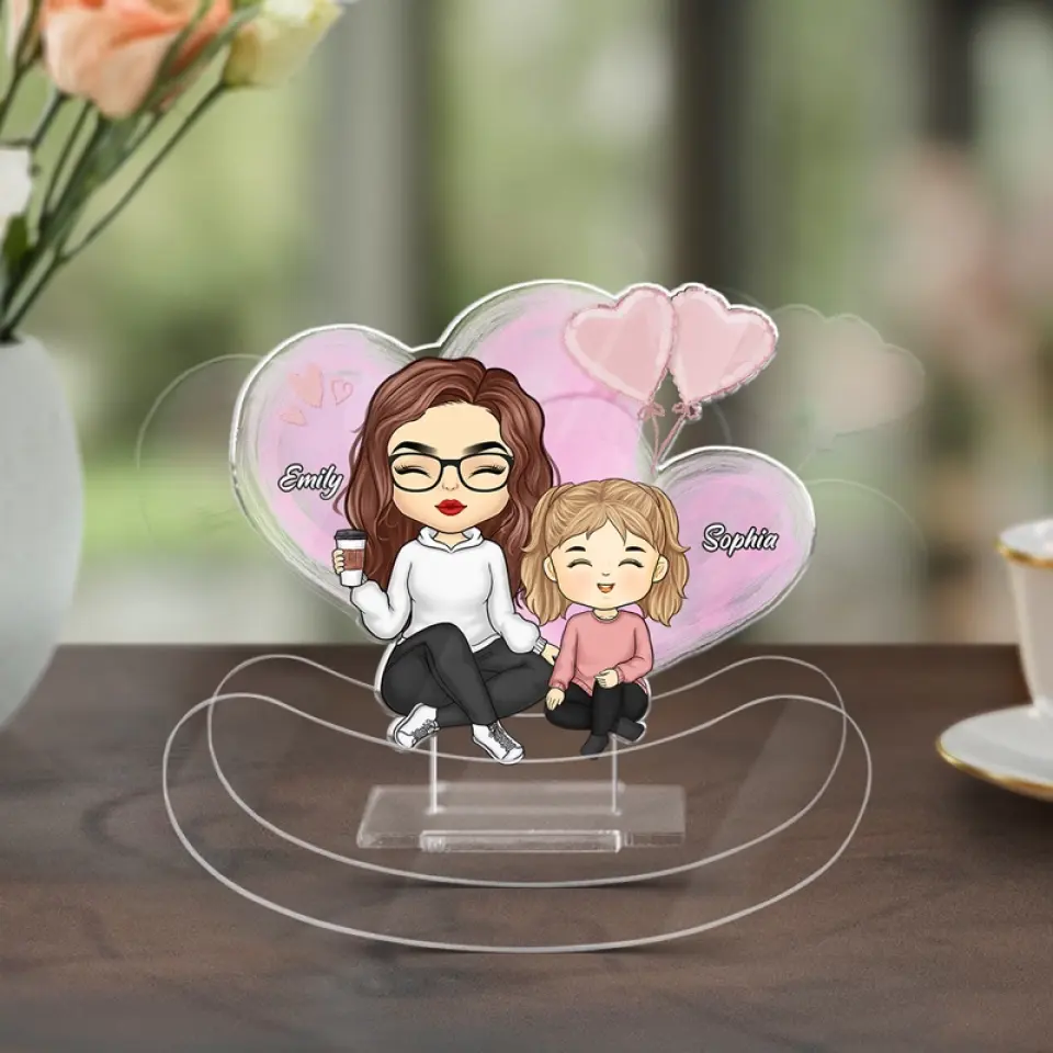 Children Complete The Circle Of Love - Family Personalized Custom Acrylic Shaking Stand - Gift For Mom, Grandma - Image 3