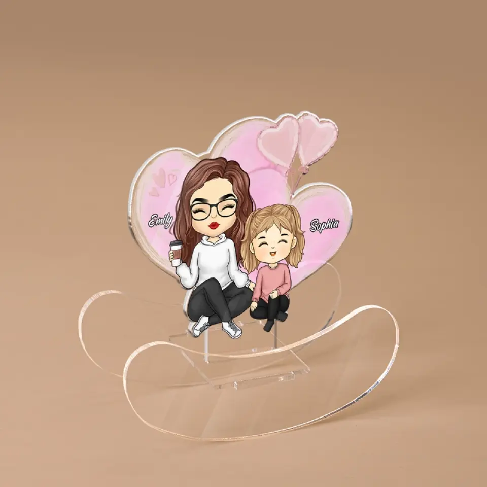 Children Complete The Circle Of Love - Family Personalized Custom Acrylic Shaking Stand - Gift For Mom, Grandma - Image 4