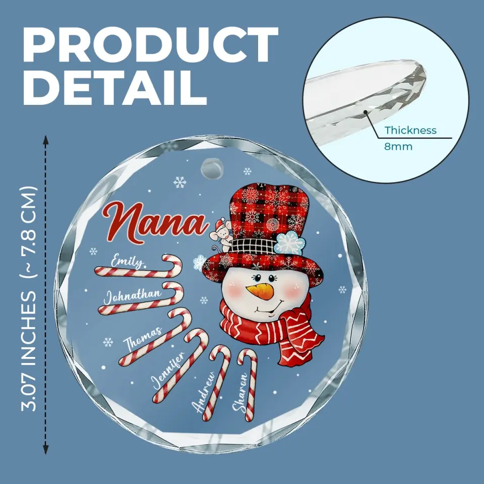 Christmas Is Brighter With A Mom Like You - Family Personalized Custom Circle Glass Ornament - Christmas Gift For Mom, Grandma - Image 4