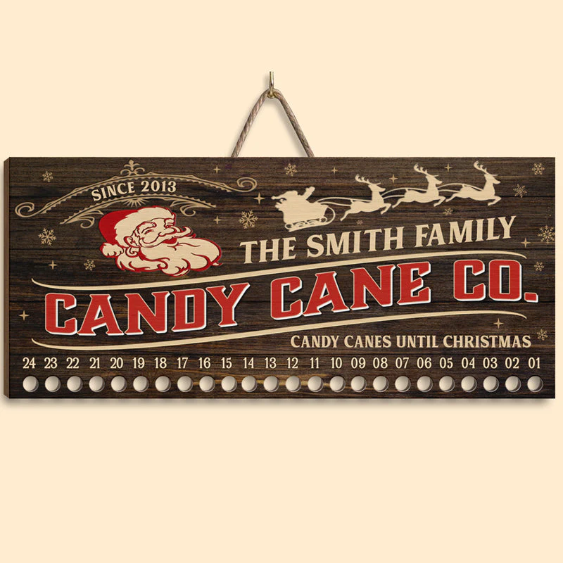Christmas Is In The Air - Family Personalized Custom Candy Christmas Countdown Wooden Sign, Advent Calendar - Christmas Gift For Family Members - Image 4