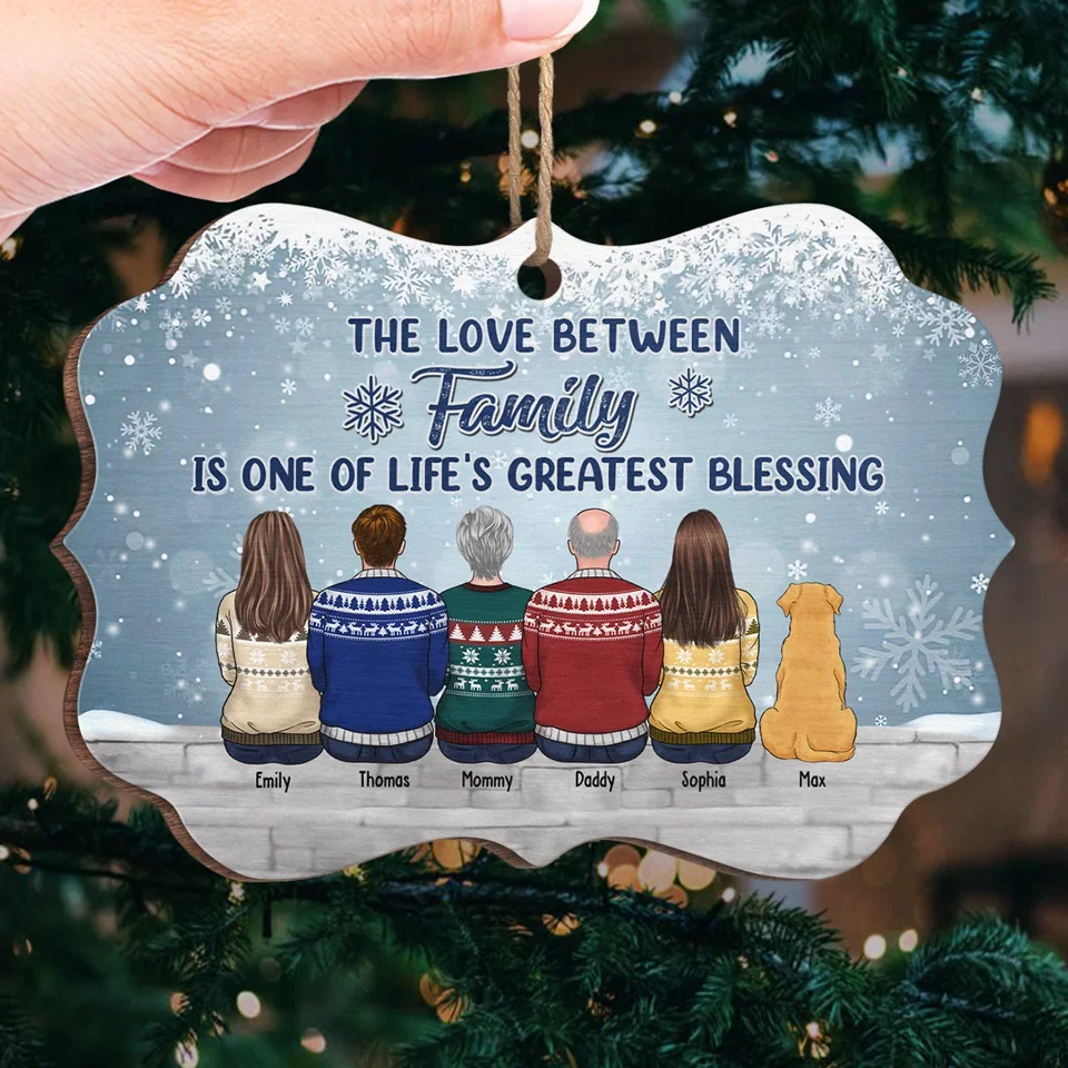 Christmas Magic Is In The Air - Family Personalized Custom Ornament - Wood Benelux Shaped - Christmas Gift For Family Members, Pet Owners, Pet Lovers - Image 4