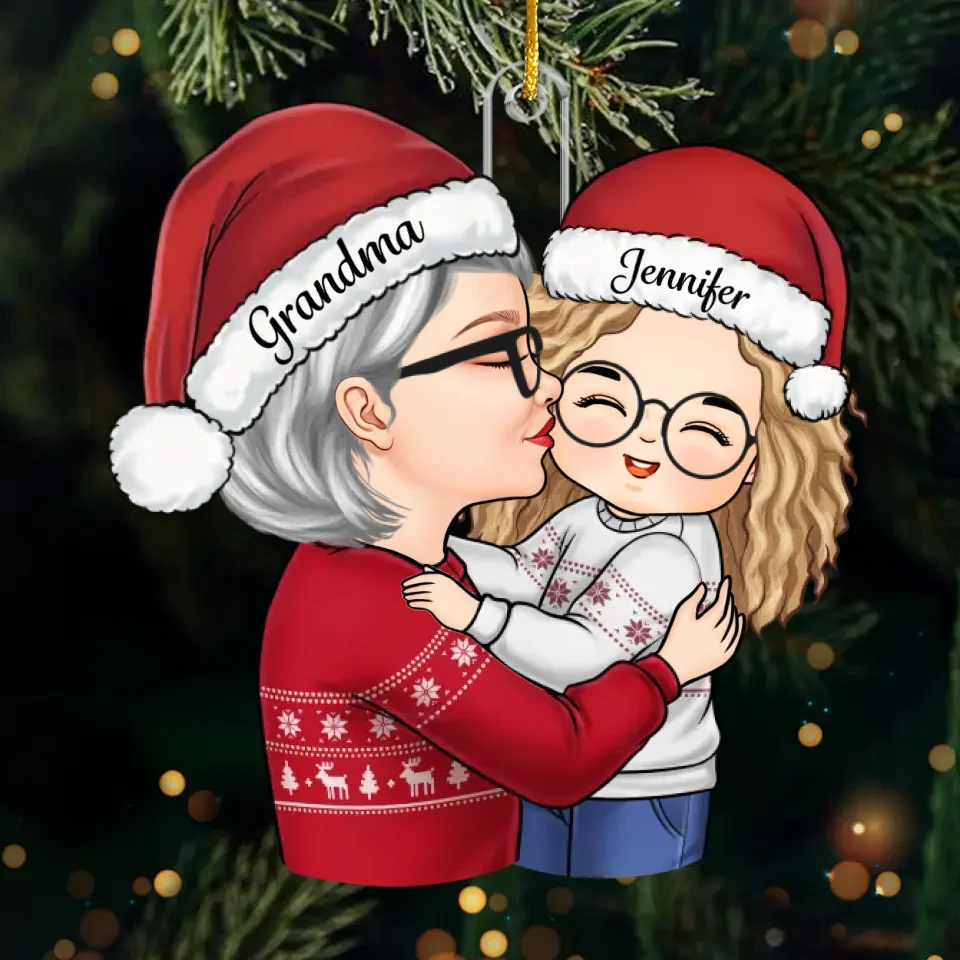 Christmas With My Family Is My Happy Place! - Family Personalized Custom Ornament - Acrylic Custom Shaped - Christmas Gift For Grandma - Image 2