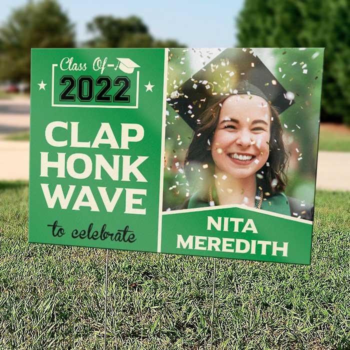 Clap Honk Wave - Upload Image, Personalized Yard Sign - Image 3