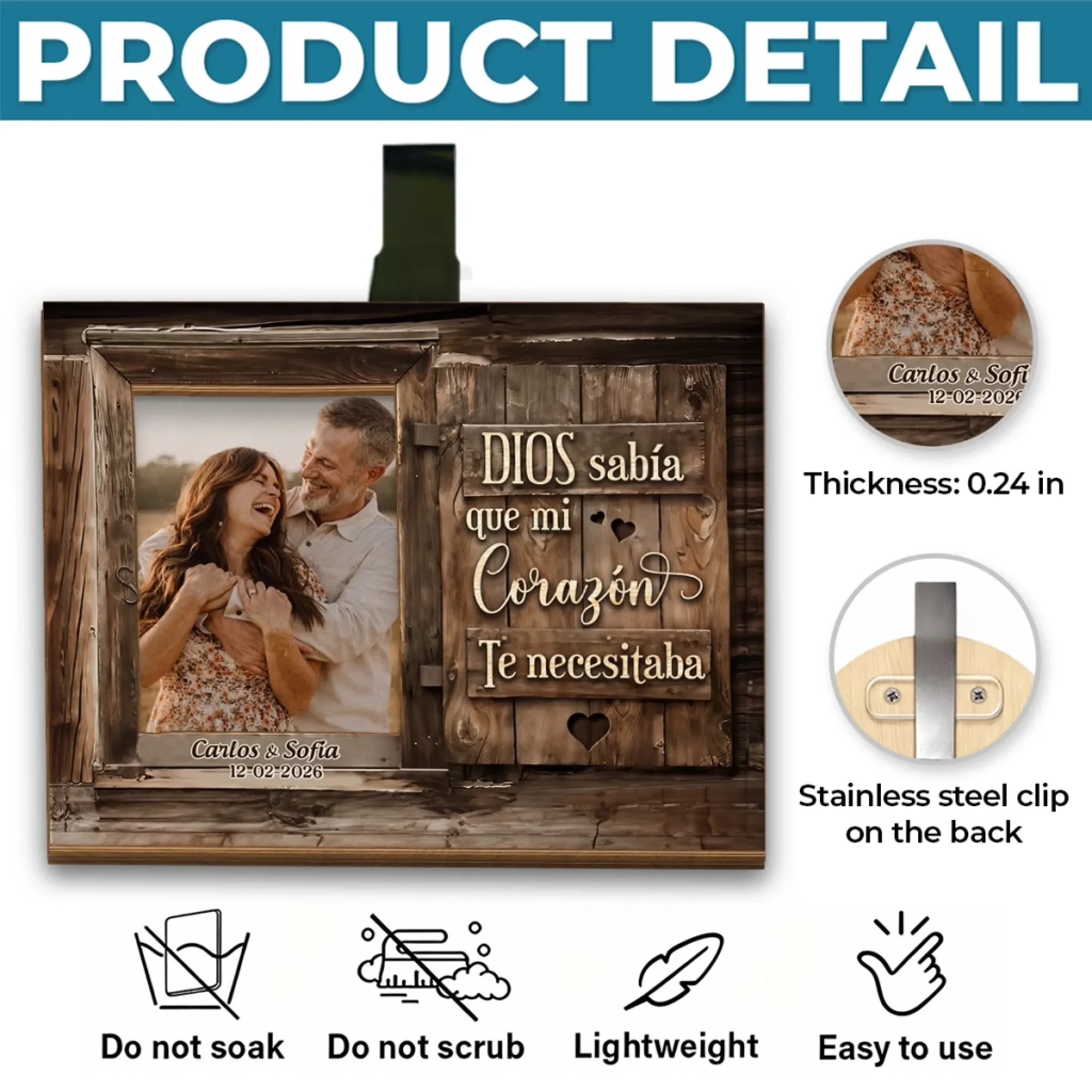 Clip Personalizado Para Visera De Coche Con Foto – Regalo De Aniversario De Boda Personalizado Para Esposo Y Esposa, Para Él Y Para Ella - Amor Que Nunca Termina - Image 5
