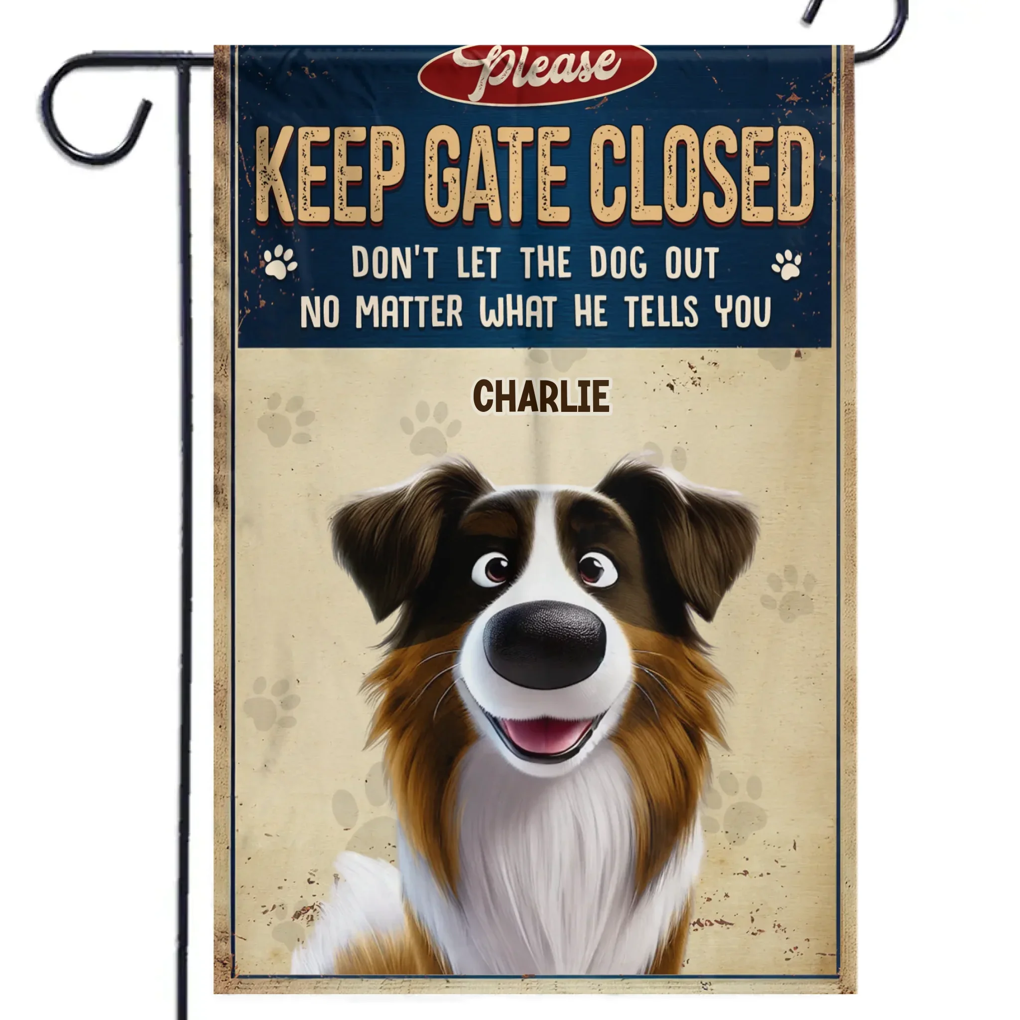 Closed Gates, Happy Tails - Dog Personalized Custom Flag - Gift For Pet Owners, Pet Lovers - Image 2