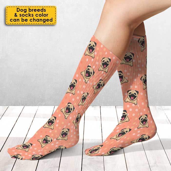 Colorful Dot - Gift For Dog Lovers - Personalized Socks - Image 2