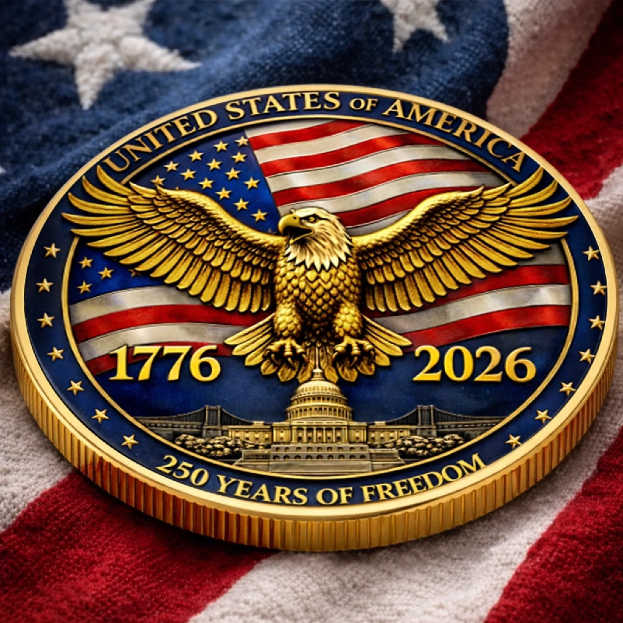 Commemorative Keepsake Coin - America 250th Anniversary Gifts For Women, Men - One Nation Strong And Free - Image 4