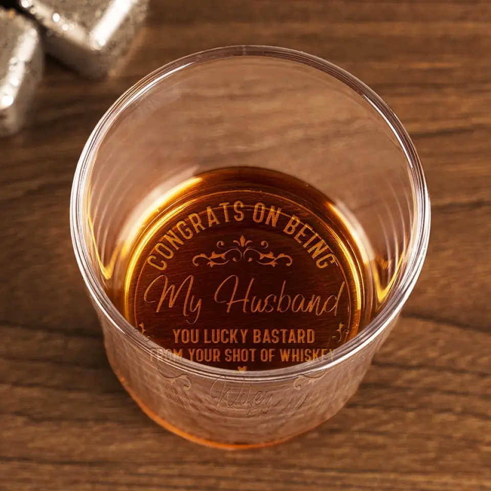Congrats On Being My Boyfriend - Couple Personalized Custom Whiskey Glass - Gift For Husband Wife, Anniversary - Image 3