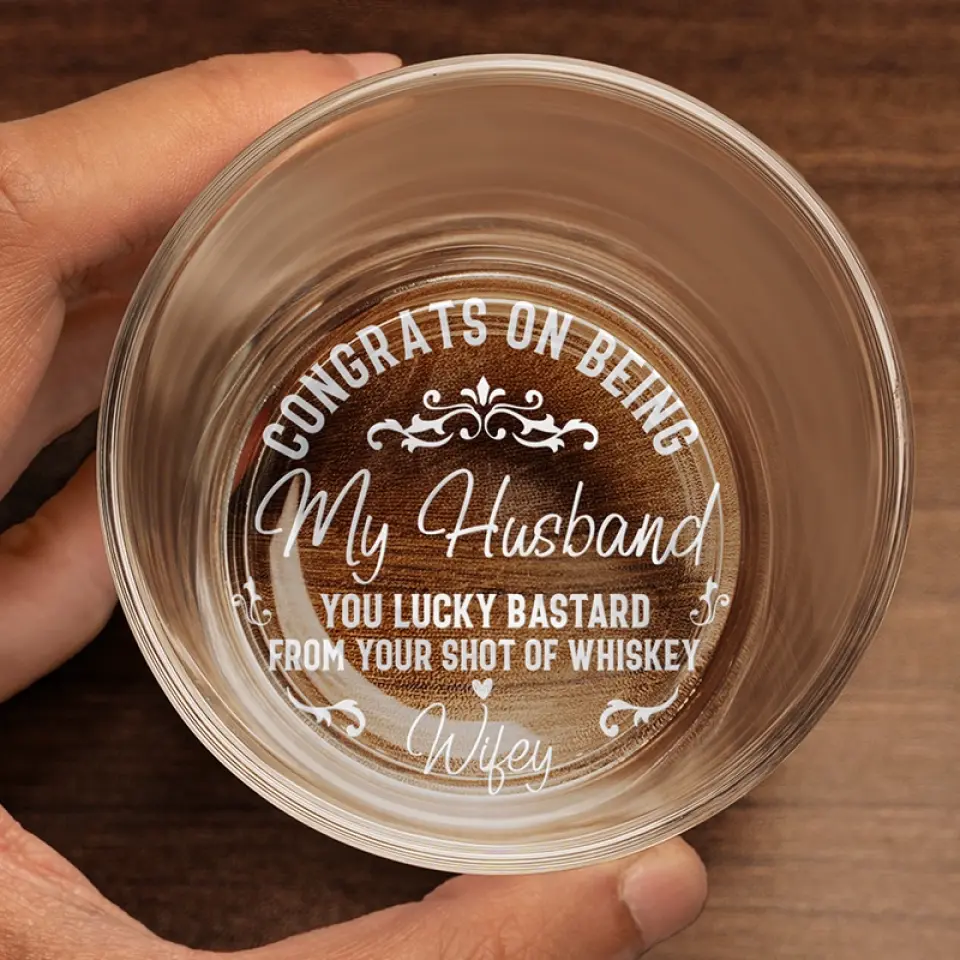 Congrats On Being My Boyfriend - Couple Personalized Custom Whiskey Glass - Gift For Husband Wife, Anniversary - Image 4