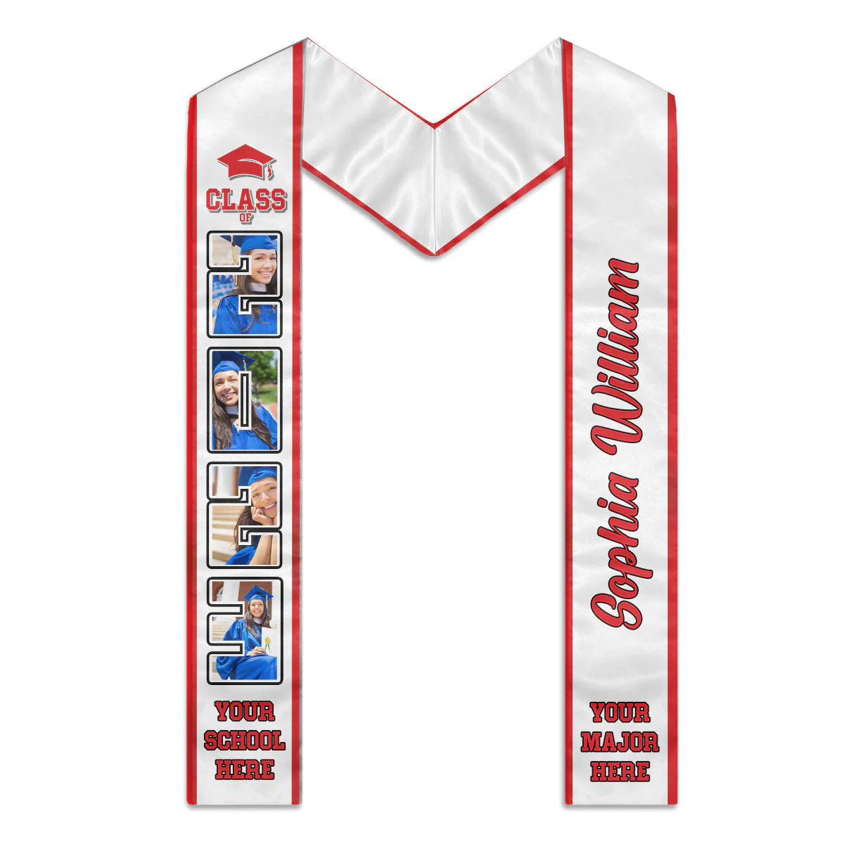 Congratulations Class of 2024 Best Gift For Graduation's Day - Upload Image - Personalized Graduation Stole - Image 3