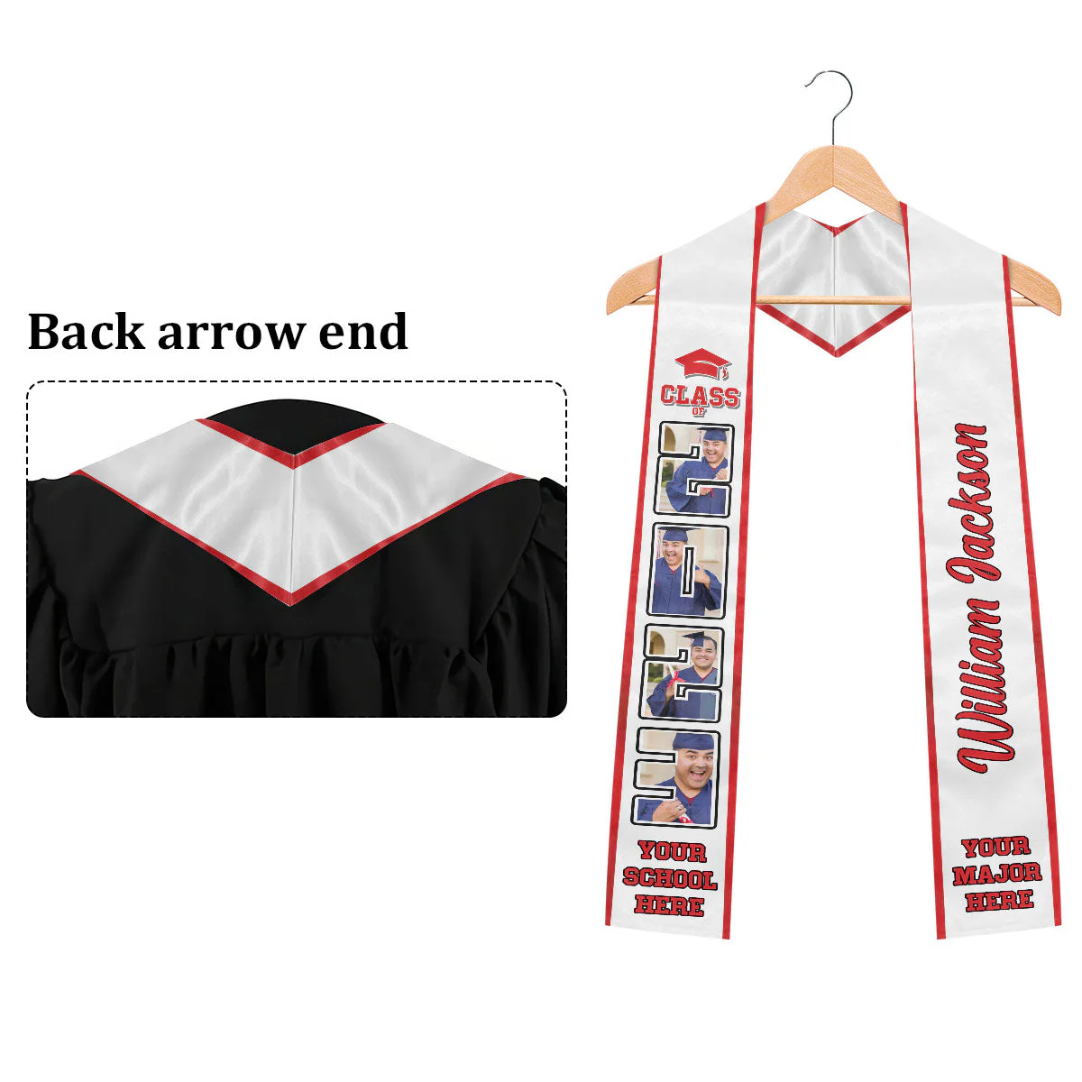 Congratulations Class of 2024 Best Gift For Graduation's Day - Upload Image - Personalized Graduation Stole - Image 5