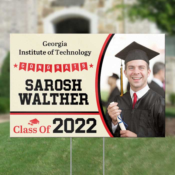 Congratulations On Graduating - Upload Image, Personalized Yard Sign - Image 3