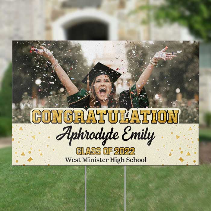 Congratulations On Your Graduation - Upload Image - Personalized Yard Sign - Image 3