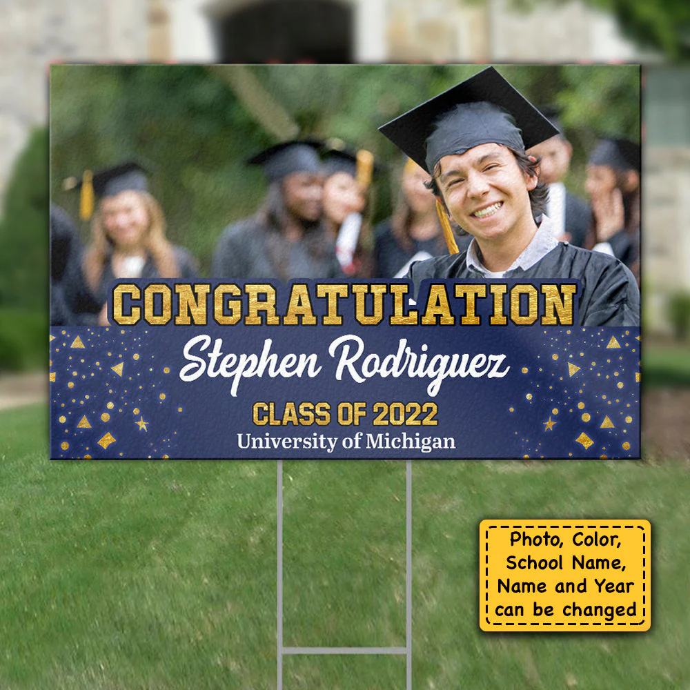 Congratulations On Your Graduation - Upload Image - Personalized Yard Sign - Image 4