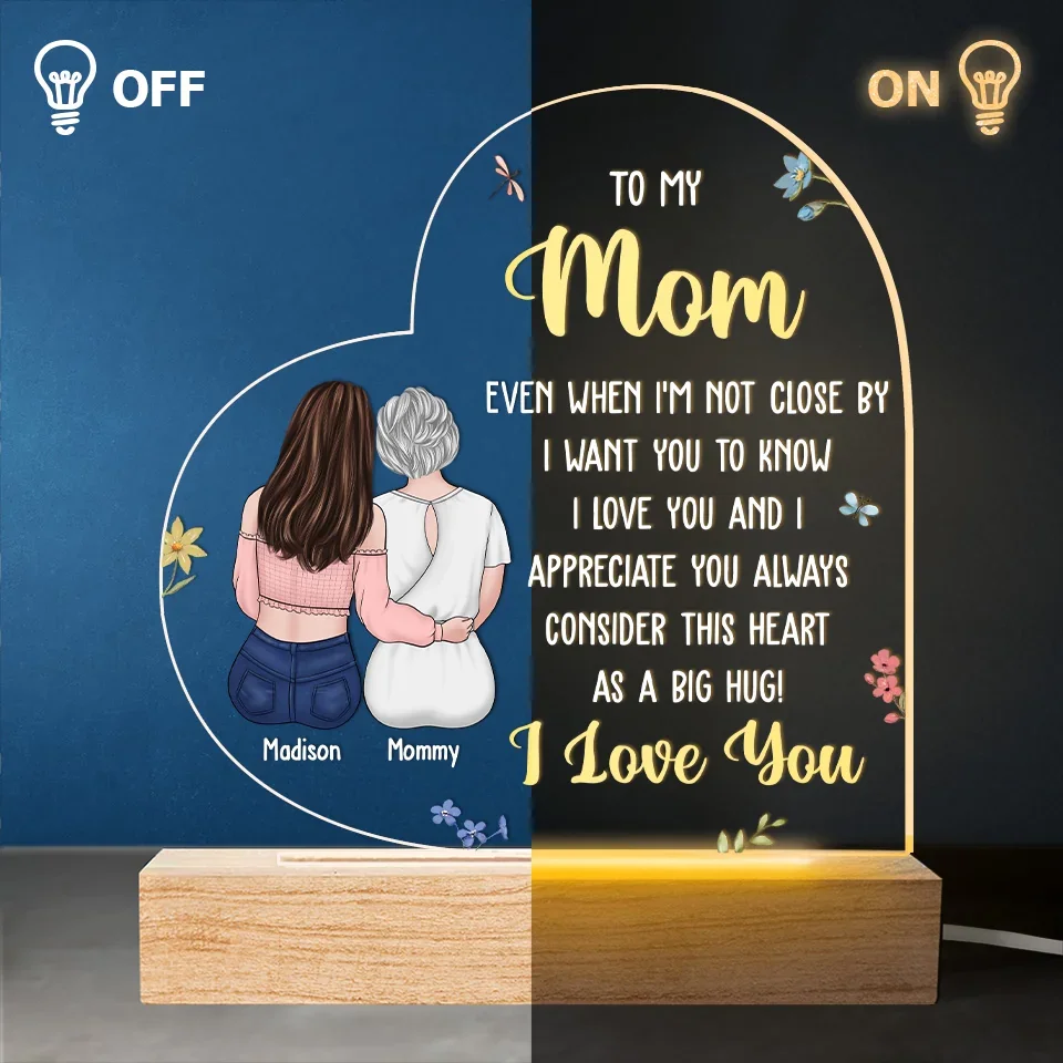 Consider This Heart As A Big Hug - Family  Personalized Custom Shaped 3D LED Light - Gift For Mom, Daughter - Image 4