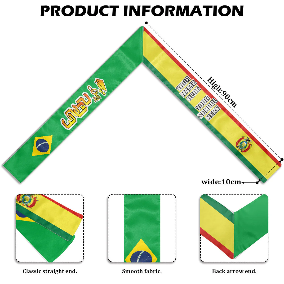 Country Flag Class of 2024 Best Gift For Graduation's Day - Personalized Graduation Stole - Image 4